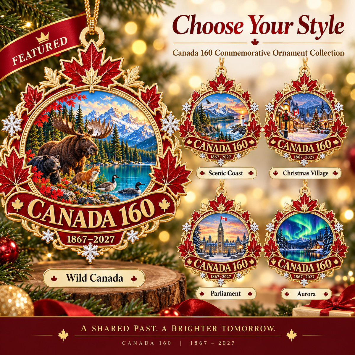 🍁 Canada 160th Anniversary Ornament | 1867–2027 Christmas Keepsake
