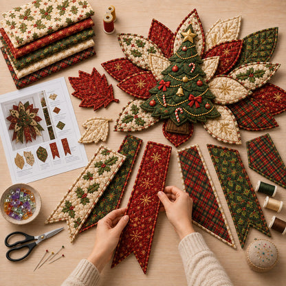 🎉 Holiday Celebration 50% OFF 🎄Christmas Keepsake Quilted Door Hanging DIY Sewing Kit