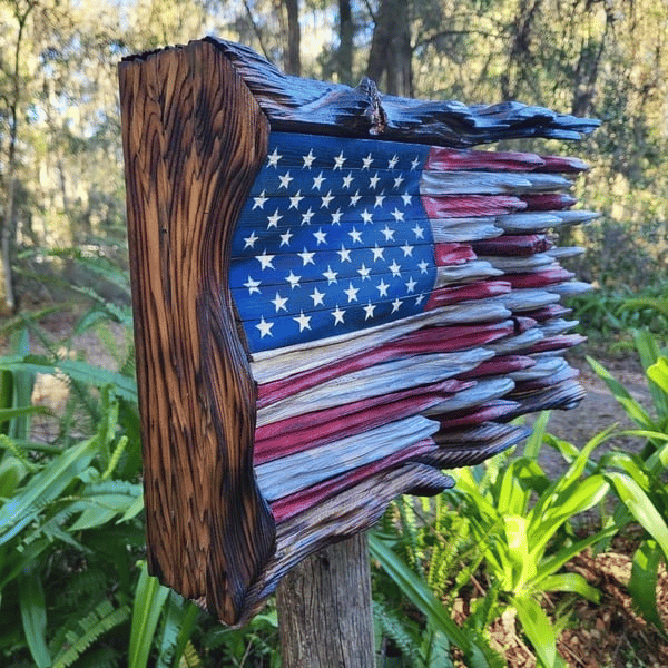 🇺🇸 Driftwood American Flag Wall Art Patriotic Handmade Decor