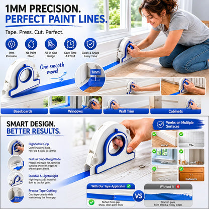 🎨 Painter’s Tape Applicator – Precision Edge Guide & Built-In Cutter