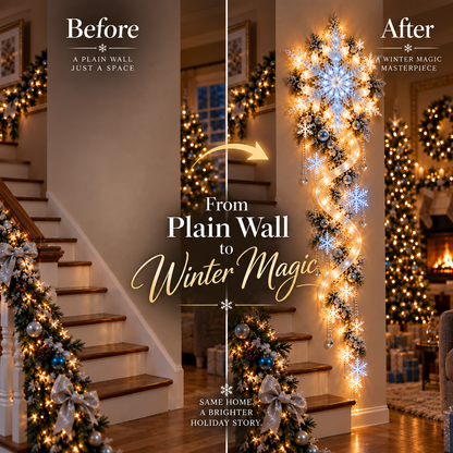 ❄️ Midnight Blizzard Trail™ Giant Snowflake Wall Light