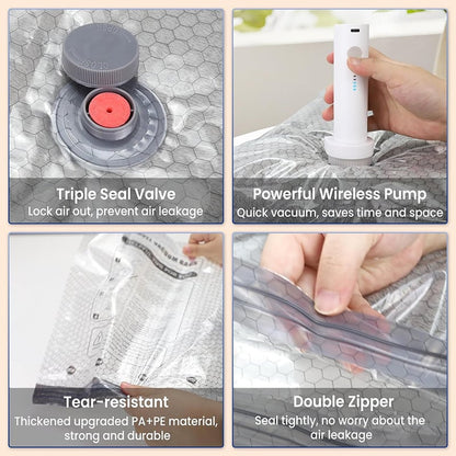 🎁Last day 49% OFF 🧳 Travel Space Saver Vacuum Bag Set with Cordless Pump