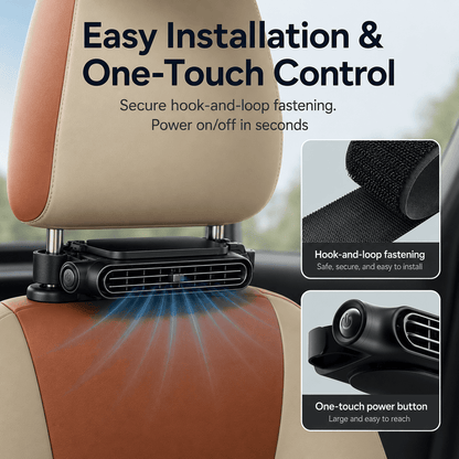 🚗 Rechargeable Car Seat Velcro Fan – 3 Speed Portable Cooling Fan for Cars, Golf Carts & RV Travel ❄️