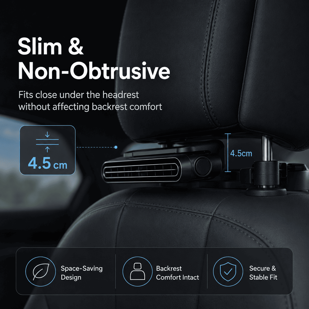 🚗 Rechargeable Car Seat Velcro Fan – 3 Speed Portable Cooling Fan for Cars, Golf Carts & RV Travel ❄️