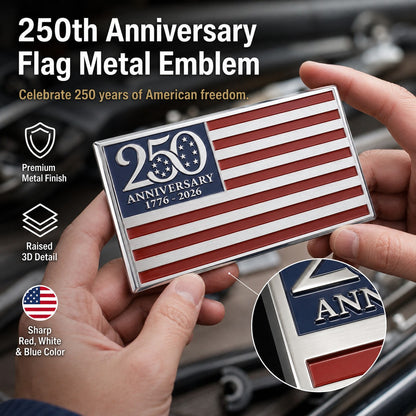 🇺🇸 250th Anniversary American Flag Metal Emblem (1776-2026)
