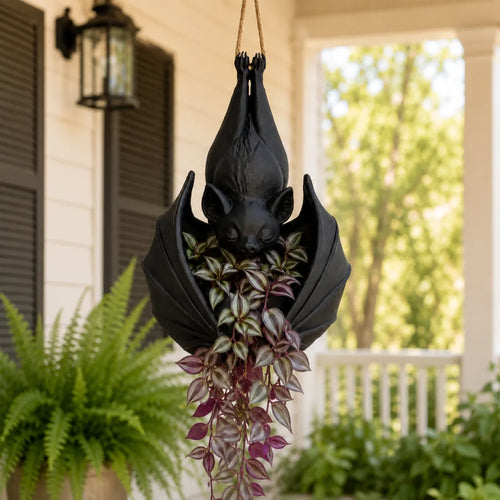 🌿🦇 Hanging Bat Planter Pot for Gothic Home & Garden Decor ✨
