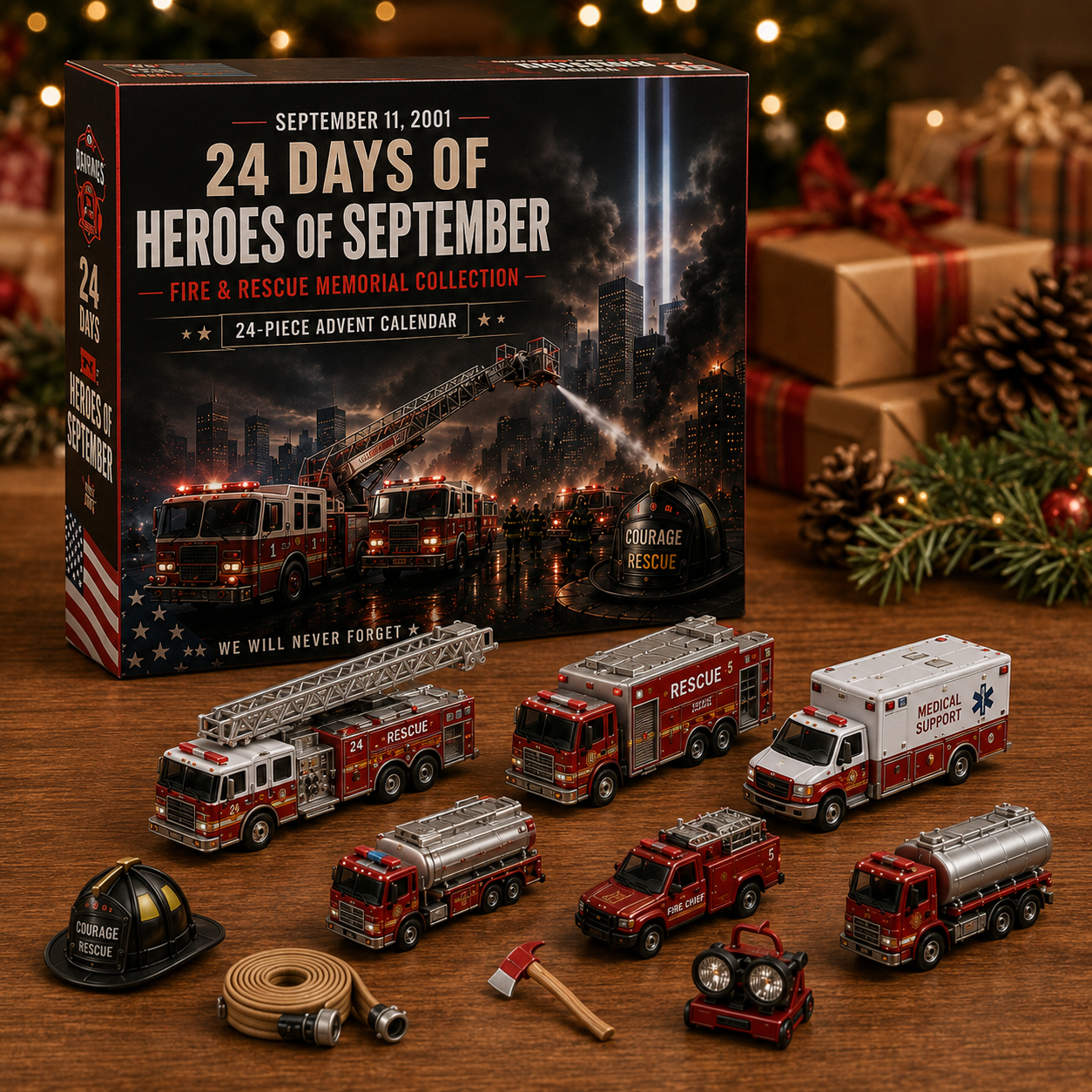 🔥Never Forget – 24-Piece Firefighter & First Responder Memorial Collection