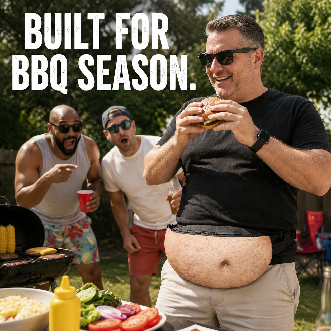 Funny Beer Belly Waist Bag – Realistic Dad Bod Fanny Pack