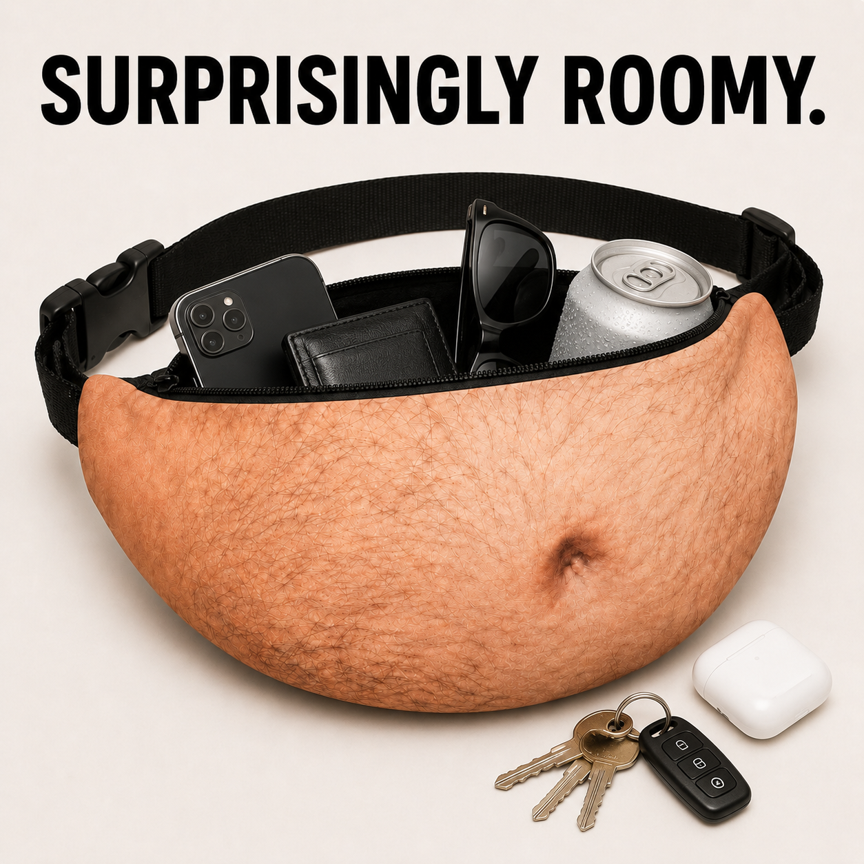 Funny Beer Belly Waist Bag – Realistic Dad Bod Fanny Pack
