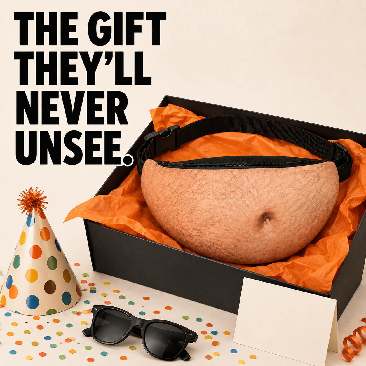 Funny Beer Belly Waist Bag – Realistic Dad Bod Fanny Pack