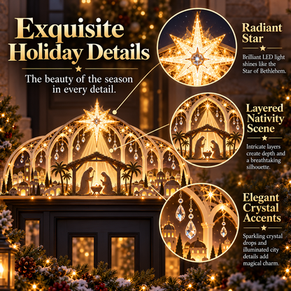 ✝️🌟 Lighted Nativity Door Topper – A Faith-Filled Christmas Welcome