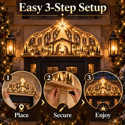 ✝️🌟 Lighted Nativity Door Topper – A Faith-Filled Christmas Welcome