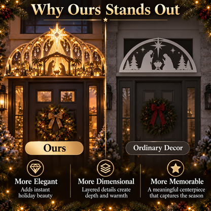 ✝️🌟 Lighted Nativity Door Topper – A Faith-Filled Christmas Welcome