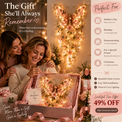 🔥Last Day 49%🦋✨ Enchanted Butterfly Cascade Light – Magical Lighted Wall Decor