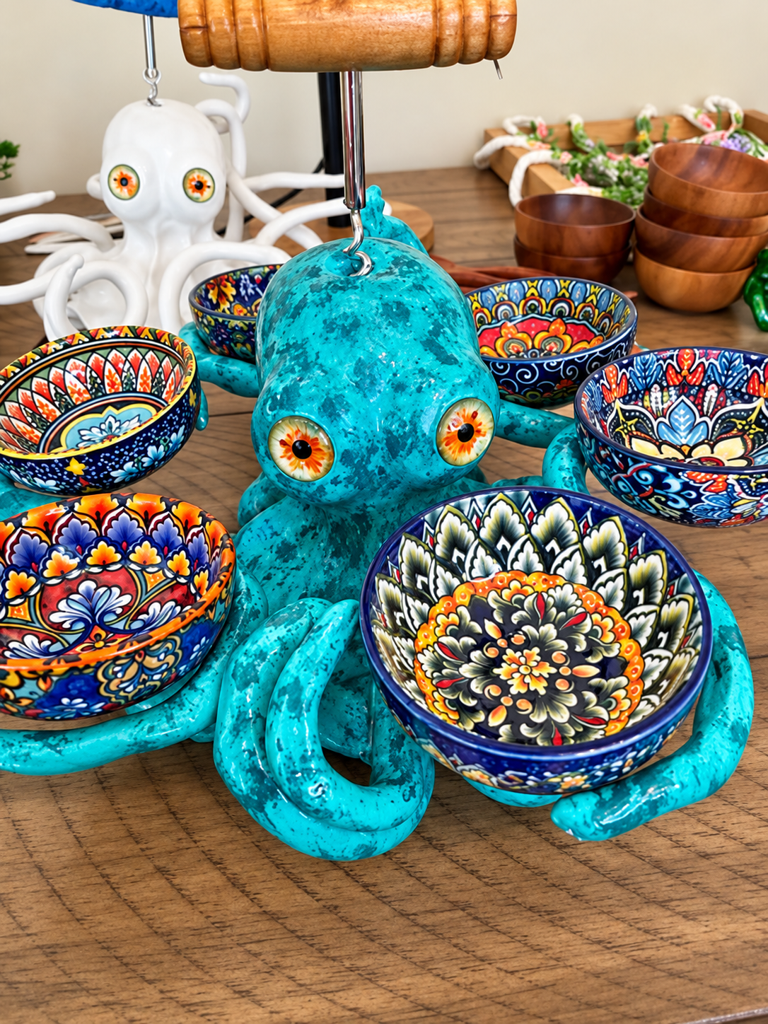 🐙 Octopus Feast Centerpiece | 6-Bowl Snack & Dip Server