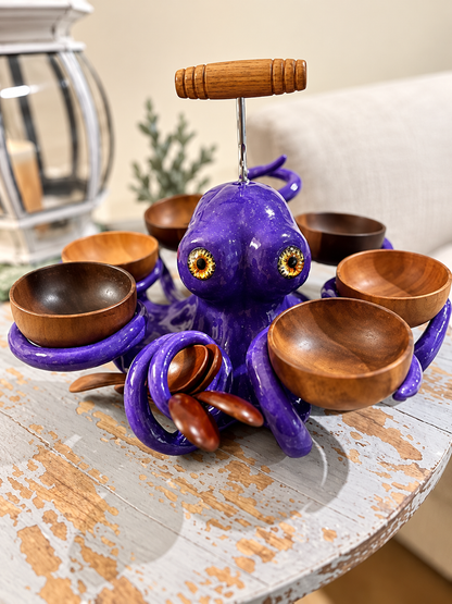 🐙 Octopus Feast Centerpiece | 6-Bowl Snack & Dip Server