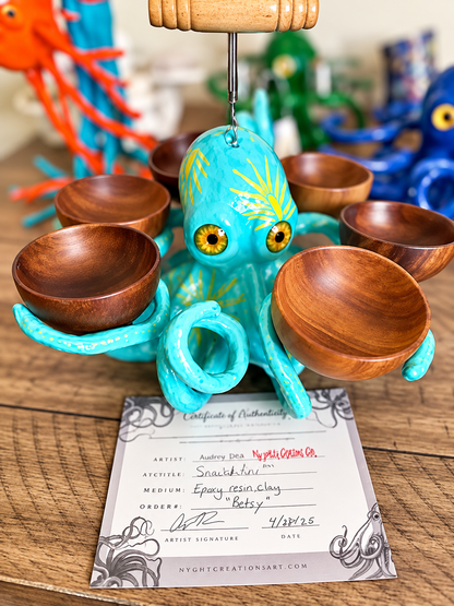 🐙 Octopus Feast Centerpiece | 6-Bowl Snack & Dip Server