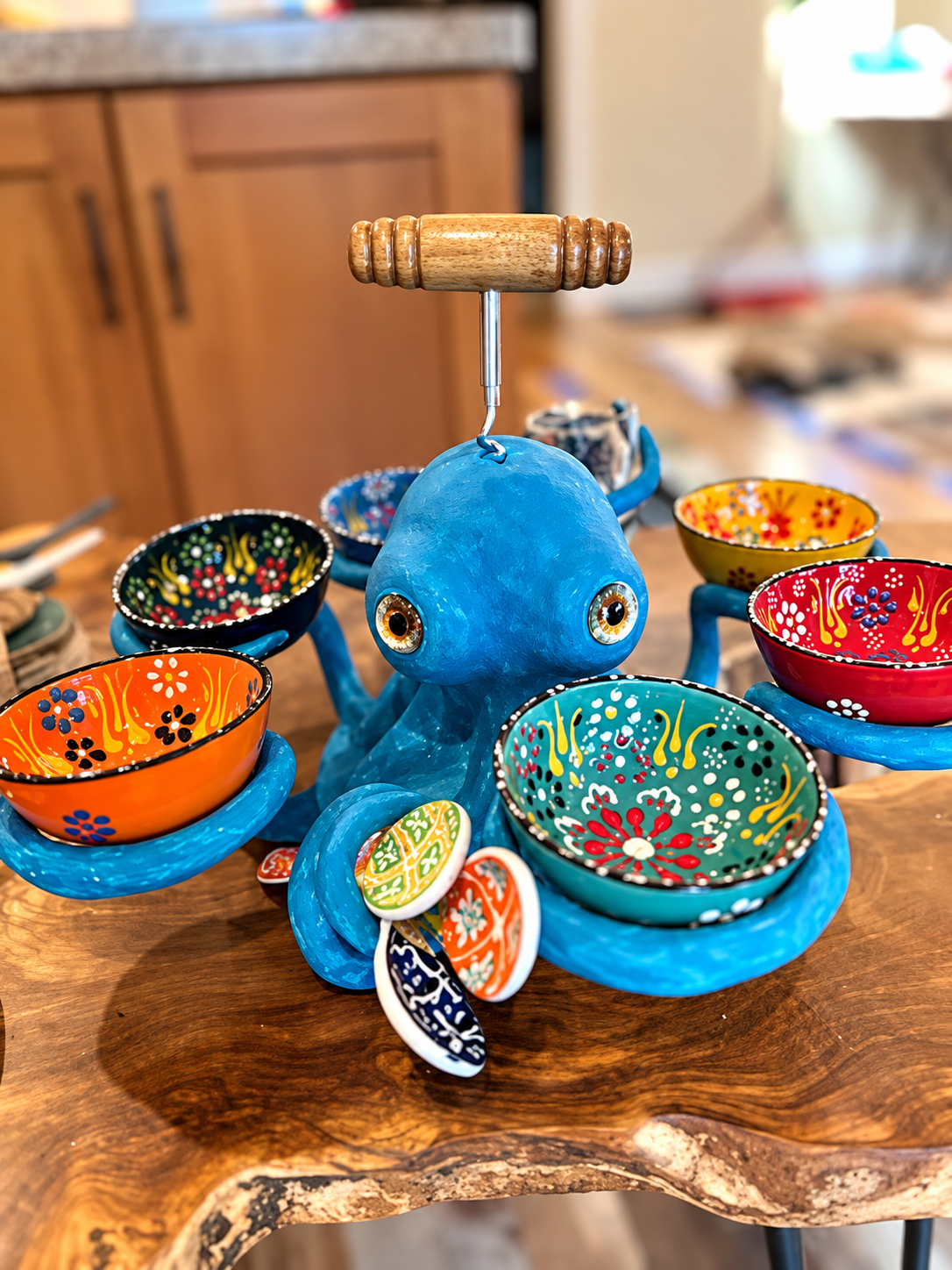 🐙 Octopus Feast Centerpiece | 6-Bowl Snack & Dip Server
