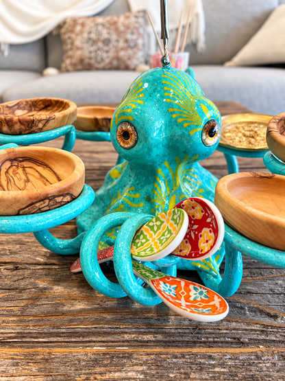 🐙 Octopus Feast Centerpiece | 6-Bowl Snack & Dip Server
