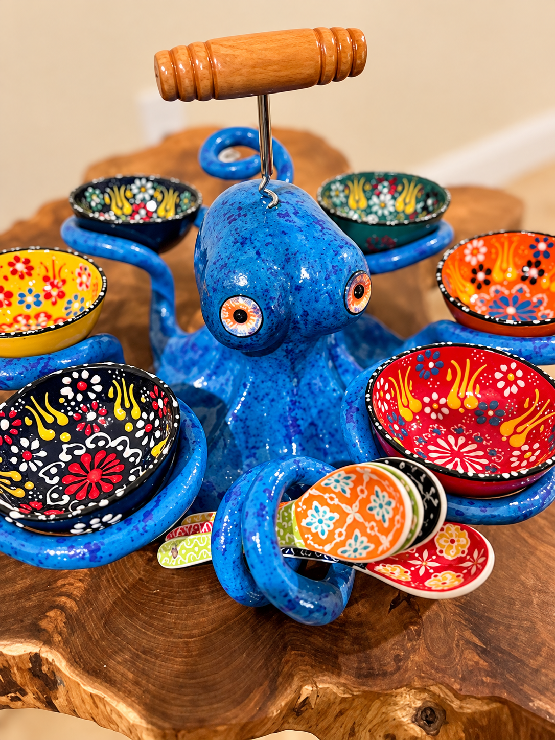 🐙 Octopus Feast Centerpiece | 6-Bowl Snack & Dip Server