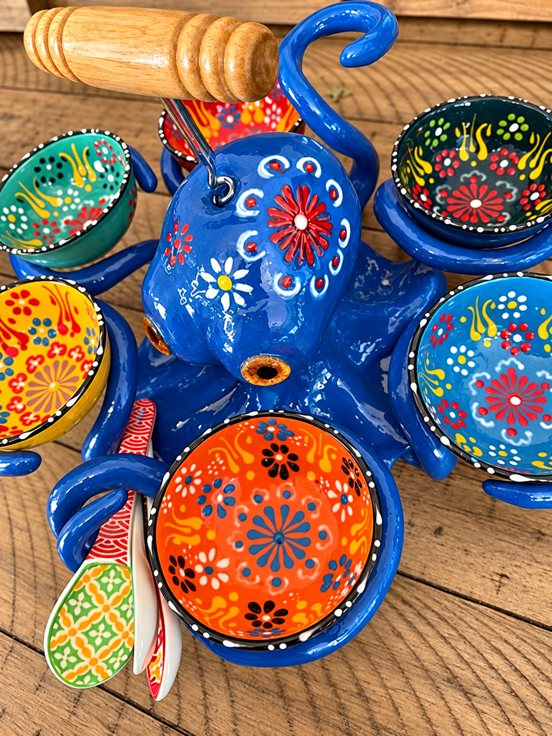 🐙 Octopus Feast Centerpiece | 6-Bowl Snack & Dip Server