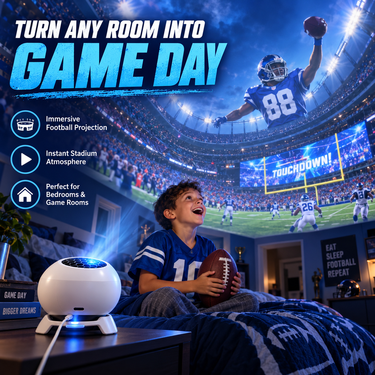 🏈✨ Game Day Football Projection Light – Bring the Stadium Home