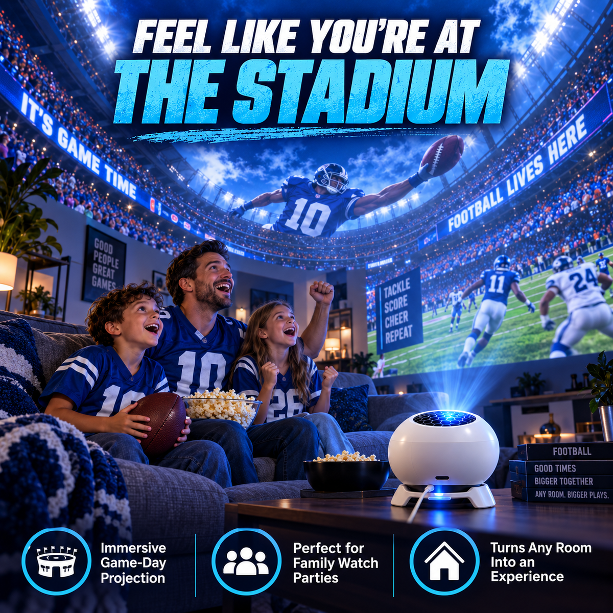 🏈✨ Game Day Football Projection Light – Bring the Stadium Home