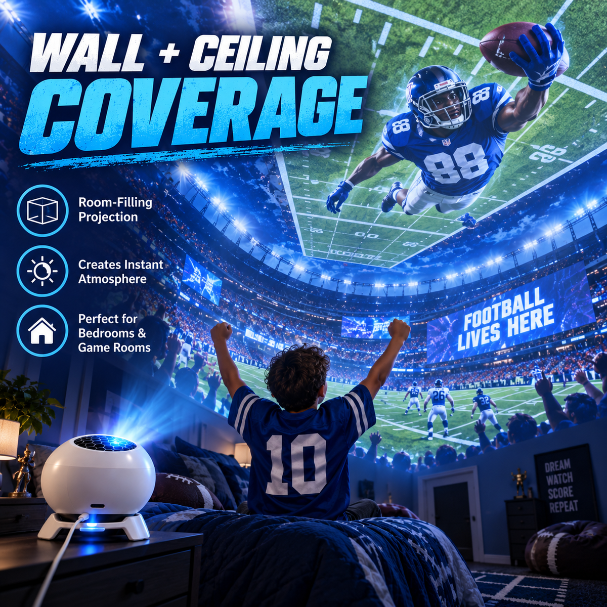 🏈✨ Game Day Football Projection Light – Bring the Stadium Home