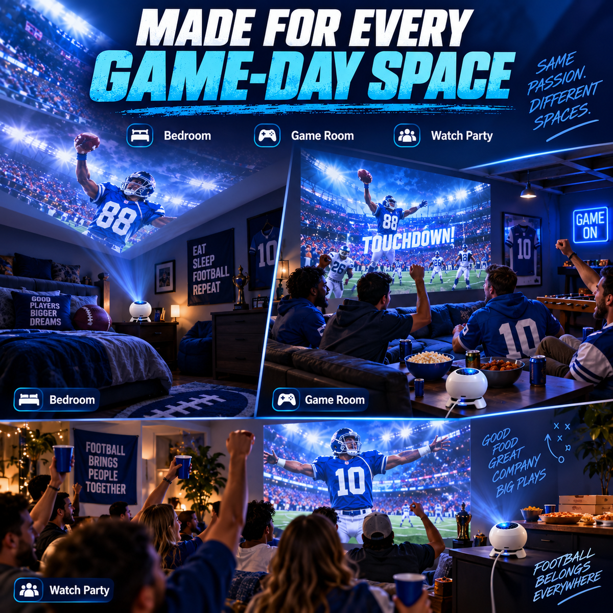 🏈✨ Game Day Football Projection Light – Bring the Stadium Home