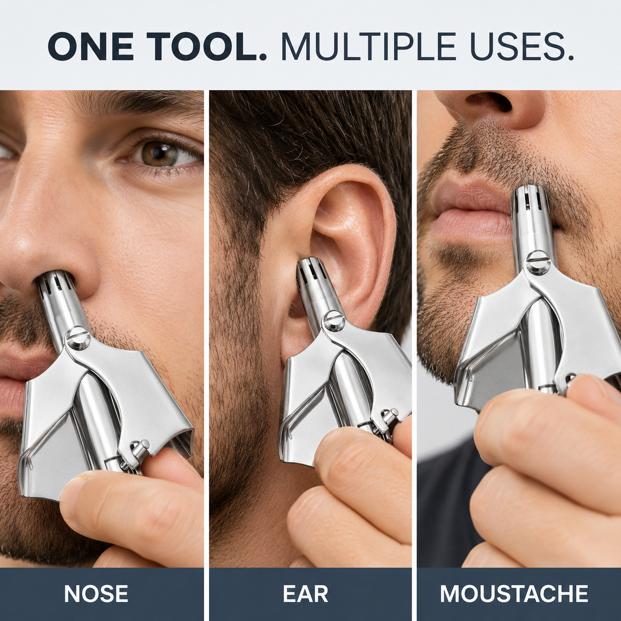 ✂️Precision Nose Hair Grooming Tool – Battery-Free & Easy to Use