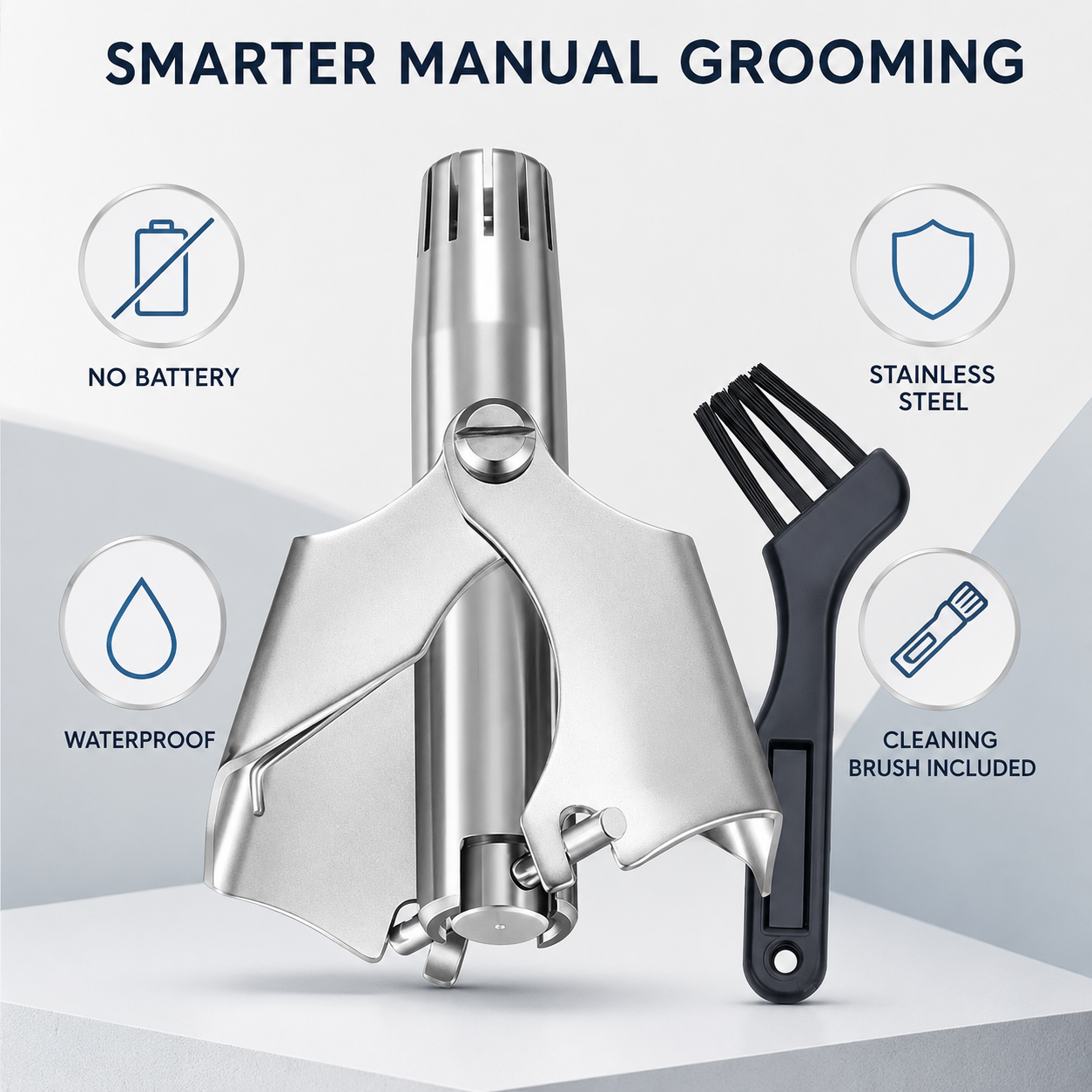 ✂️Precision Nose Hair Grooming Tool – Battery-Free & Easy to Use