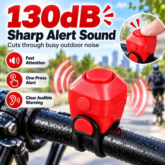 🚲🔊 130dB Electronic Bike Bell – 5-Tone Rainproof Safety Horn