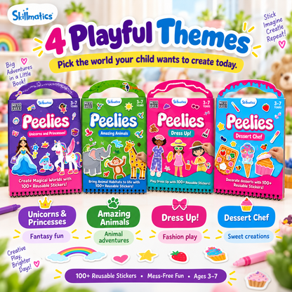 🎨 Reusable Sticker Activity Book - 100+ Stickers, 6 Creative Scenes