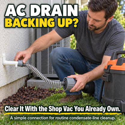 🔥💨 AC Drain Line Vacuum Adapter – Quickly Clears Stubborn Clogs 🔧