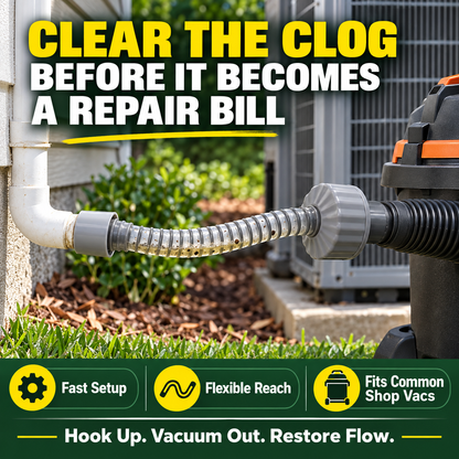 🔥💨 AC Drain Line Vacuum Adapter – Quickly Clears Stubborn Clogs 🔧