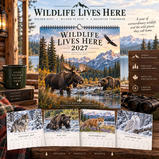 🌲 Wildlife Lives Here™ | 2027 North American Wildlife Wall Calendar