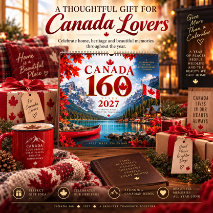 🍁🇨🇦 Canada 160™ | 2027 Wall Calendar – 12 Months of Canadian Beauty & Pride