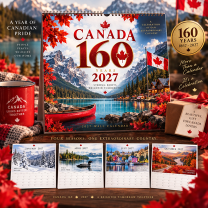 🍁🇨🇦 Canada 160™ | 2027 Wall Calendar – 12 Months of Canadian Beauty & Pride