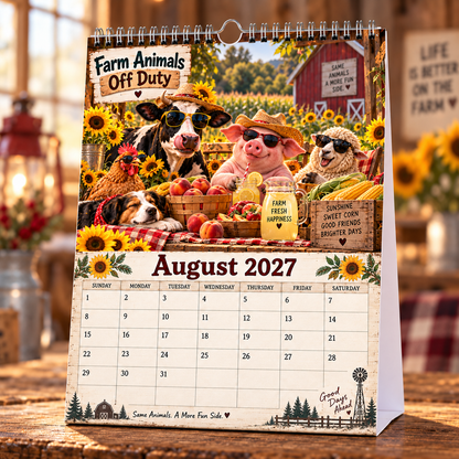 🐄 Farm Animals Off Duty 2027 – A Year of Barnyard Mischief Calendar 🌾