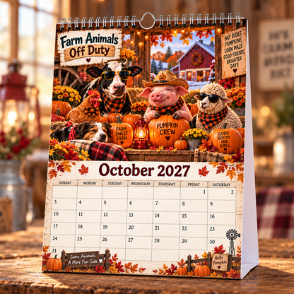 🐄 Farm Animals Off Duty 2027 – A Year of Barnyard Mischief Calendar 🌾