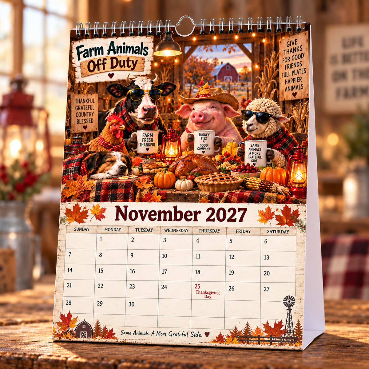 🐄 Farm Animals Off Duty 2027 – A Year of Barnyard Mischief Calendar 🌾