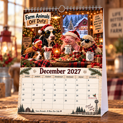 🐄 Farm Animals Off Duty 2027 – A Year of Barnyard Mischief Calendar 🌾