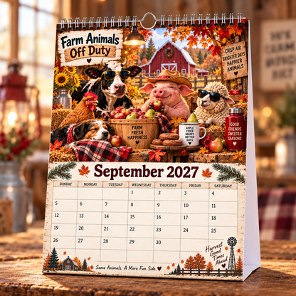 🐄 Farm Animals Off Duty 2027 – A Year of Barnyard Mischief Calendar 🌾