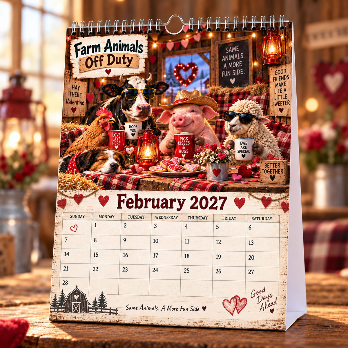 🐄 Farm Animals Off Duty 2027 – A Year of Barnyard Mischief Calendar 🌾