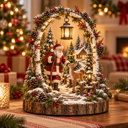 🐦 Lighted Cardinal Woodland Arch | Charming Christmas Tabletop Decor 🎄