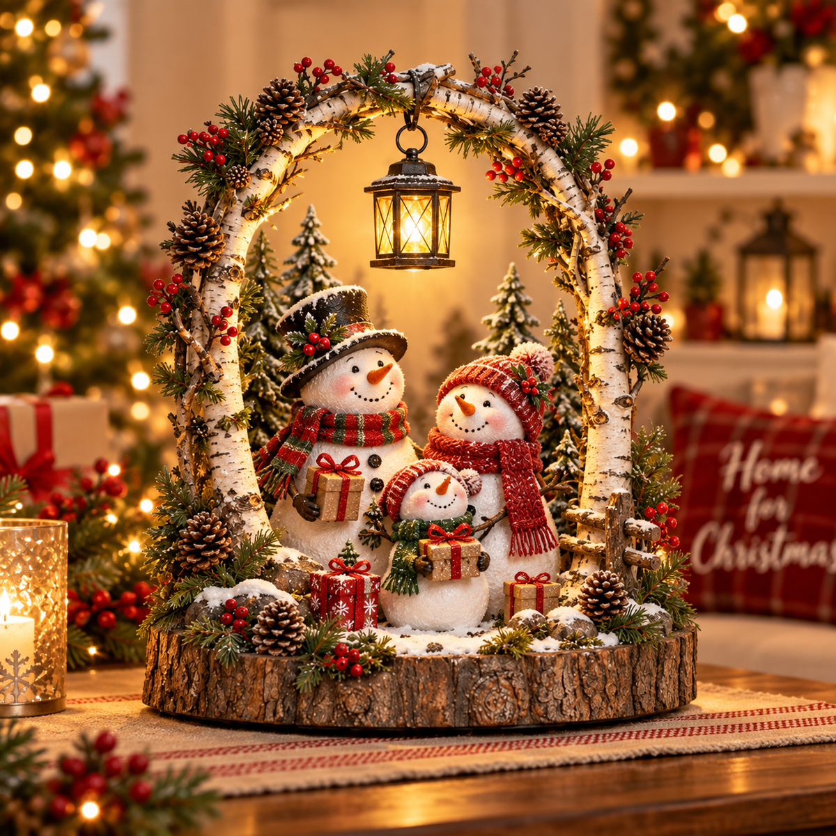 🐦 Lighted Cardinal Woodland Arch | Charming Christmas Tabletop Decor 🎄