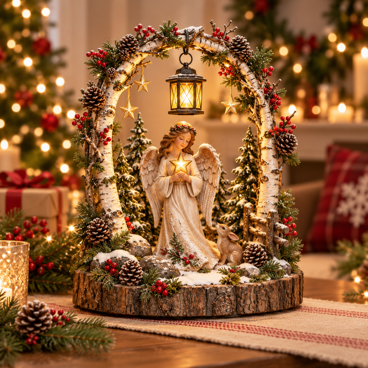 🐦 Lighted Cardinal Woodland Arch | Charming Christmas Tabletop Decor 🎄