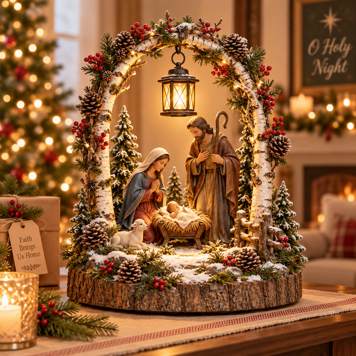 🐦 Lighted Cardinal Woodland Arch | Charming Christmas Tabletop Decor 🎄