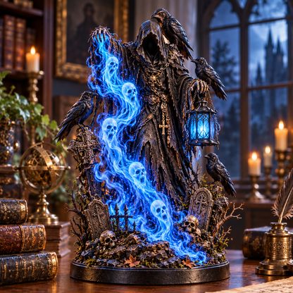 💀🔥 Soul Harvester Lantern – Gothic Grim Reaper Spirit Light