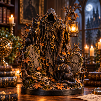 💀🔥 Soul Harvester Lantern – Gothic Grim Reaper Spirit Light